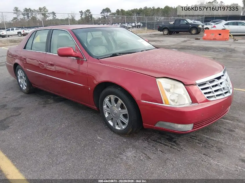 2006 Cadillac Dts Standard VIN: 1G6KD57Y16U197335 Lot: 44435673