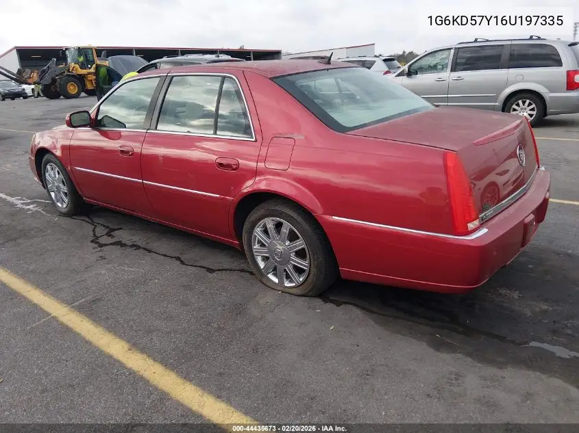2006 Cadillac Dts Standard VIN: 1G6KD57Y16U197335 Lot: 44435673