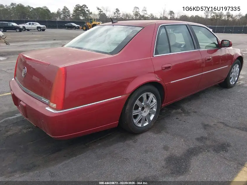 2006 Cadillac Dts Standard VIN: 1G6KD57Y16U197335 Lot: 44435673