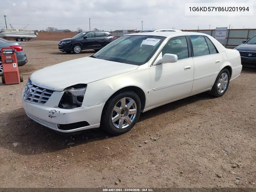 2006 Cadillac Dts Standard VIN: 1G6KD57Y86U201994 Lot: 44513863