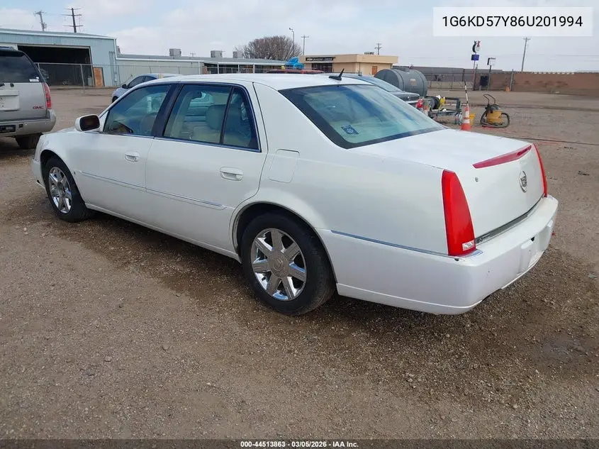 2006 Cadillac Dts Standard VIN: 1G6KD57Y86U201994 Lot: 44513863