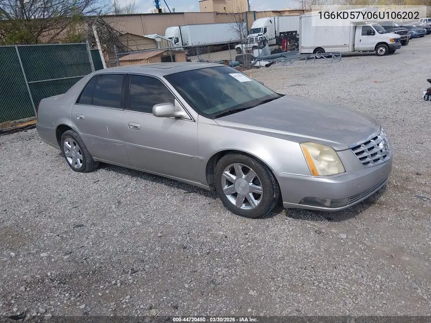 2006 Cadillac Dts Standard VIN: 1G6KD57Y06U106202 Lot: 44720450