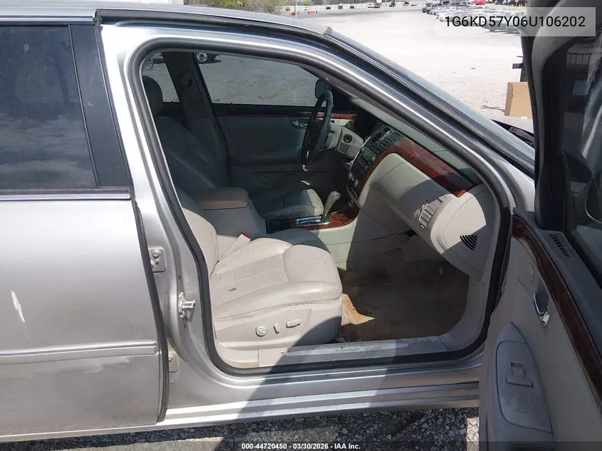 2006 Cadillac Dts Standard VIN: 1G6KD57Y06U106202 Lot: 44720450