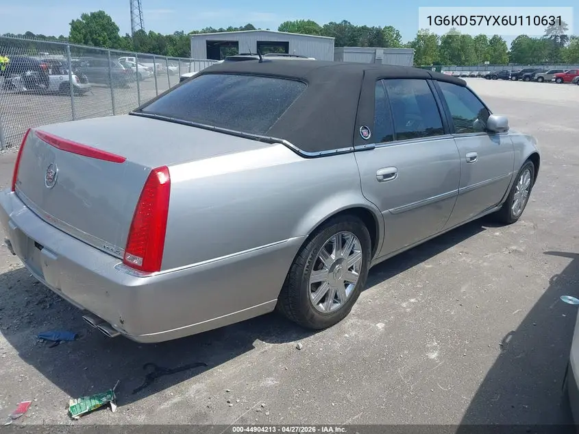2006 Cadillac Dts Standard VIN: 1G6KD57YX6U110631 Lot: 44904213