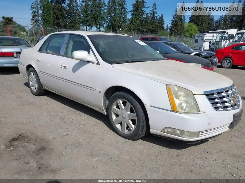 2006 Cadillac Dts Standard VIN: 1G6KD57Y86U108070 Lot: 45066575