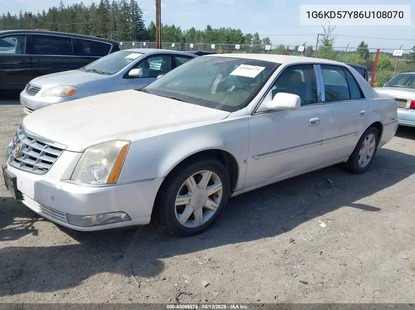 2006 Cadillac Dts Standard VIN: 1G6KD57Y86U108070 Lot: 45066575