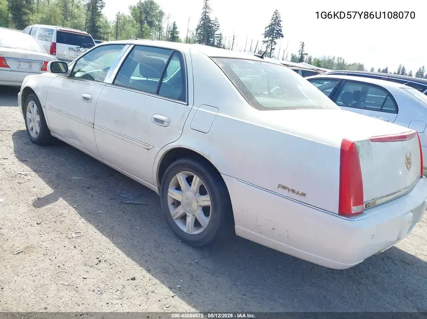 2006 Cadillac Dts Standard VIN: 1G6KD57Y86U108070 Lot: 45066575