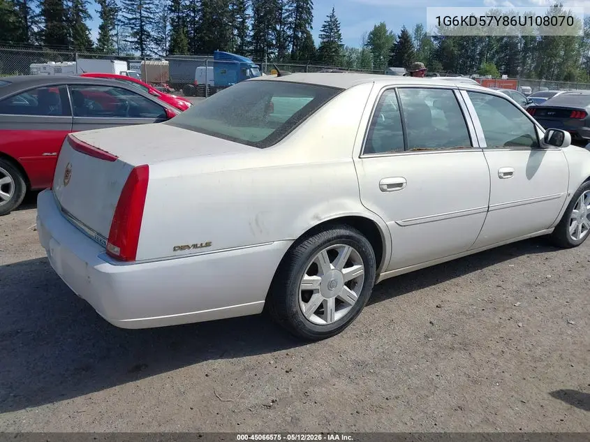 2006 Cadillac Dts Standard VIN: 1G6KD57Y86U108070 Lot: 45066575