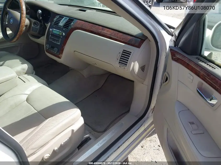 2006 Cadillac Dts Standard VIN: 1G6KD57Y86U108070 Lot: 45066575
