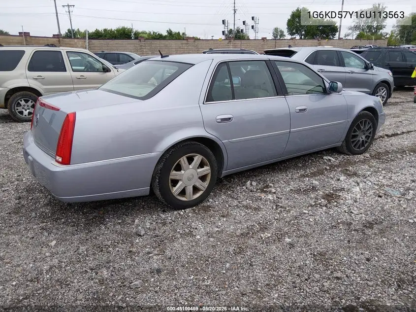 2006 Cadillac Dts Standard VIN: 1G6KD57Y16U113563 Lot: 45100459