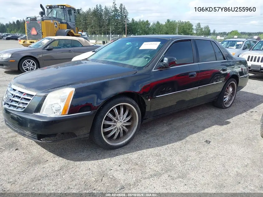 2006 Cadillac Dts Standard VIN: 1G6KD57Y86U255960 Lot: 45149256