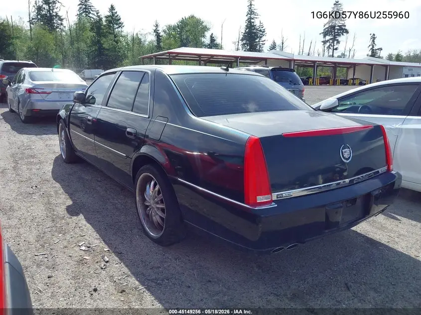2006 Cadillac Dts Standard VIN: 1G6KD57Y86U255960 Lot: 45149256