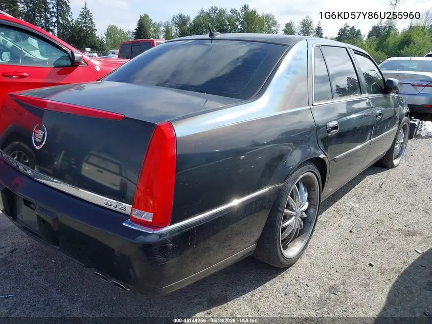 2006 Cadillac Dts Standard VIN: 1G6KD57Y86U255960 Lot: 45149256