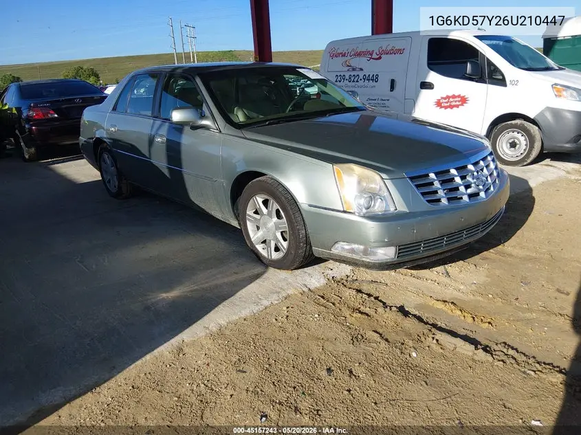 2006 Cadillac Dts Standard VIN: 1G6KD57Y26U210447 Lot: 45157243