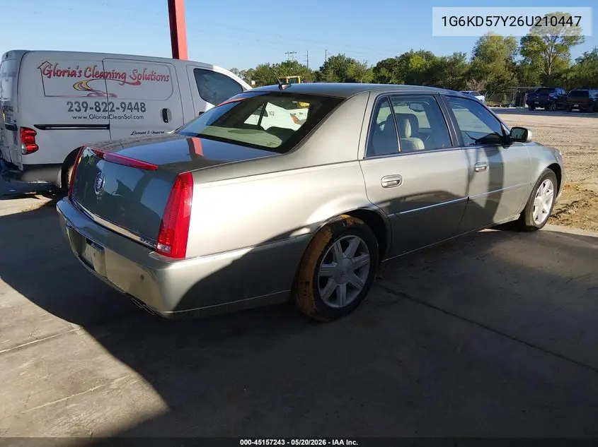 2006 Cadillac Dts Standard VIN: 1G6KD57Y26U210447 Lot: 45157243