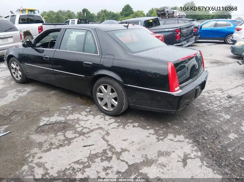 2006 Cadillac Dts Standard VIN: 1G6KD57YX6U110368 Lot: 45315086