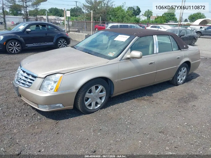 2006 Cadillac Dts 1Sb VIN: 1G6KD57YX6U110872 Lot: 45393658