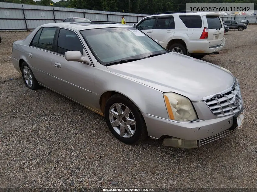 2006 Cadillac Dts 1Sb VIN: 1G6KD57Y66U115342 Lot: 45439155