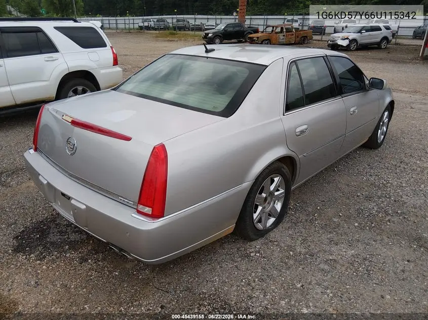 2006 Cadillac Dts 1Sb VIN: 1G6KD57Y66U115342 Lot: 45439155
