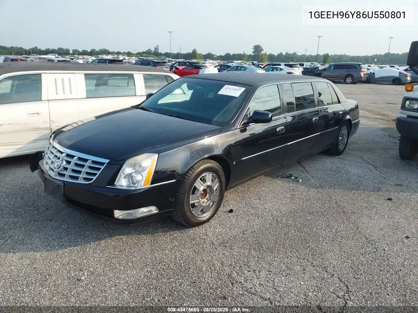 2006 Cadillac Dts Professional VIN: 1GEEH96Y86U550801 Lot: 45475665
