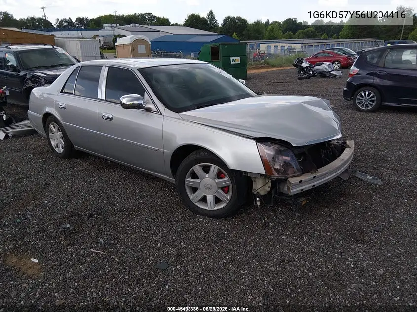 2006 Cadillac Dts 1Sb VIN: 1G6KD57Y56U204416 Lot: 45493336