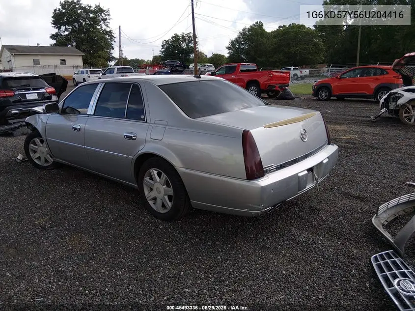 2006 Cadillac Dts 1Sb VIN: 1G6KD57Y56U204416 Lot: 45493336