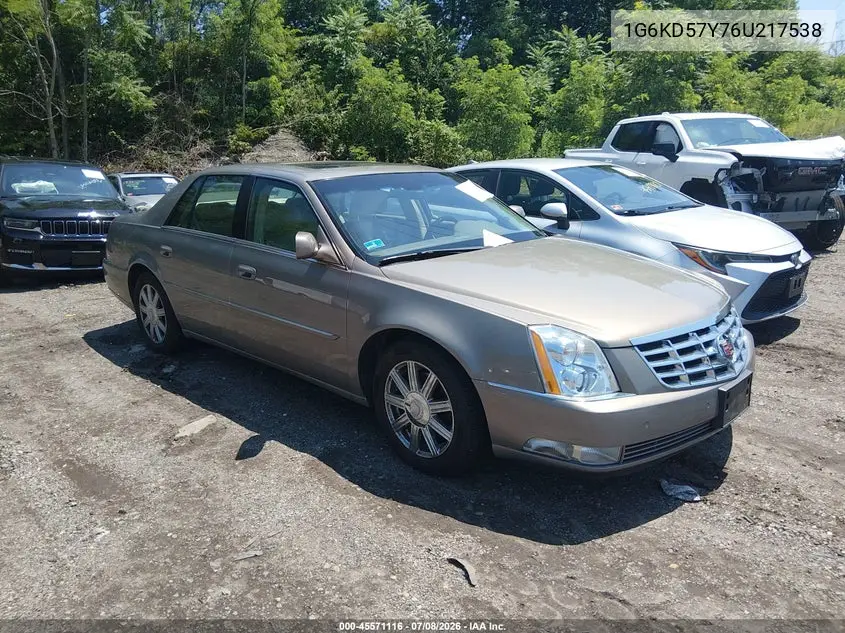 2006 Cadillac Dts 1Sb VIN: 1G6KD57Y76U217538 Lot: 45571116