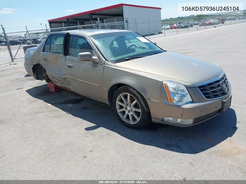 2006 Cadillac Dts 1Se VIN: 1G6KD57936U245104 Lot: 45619216