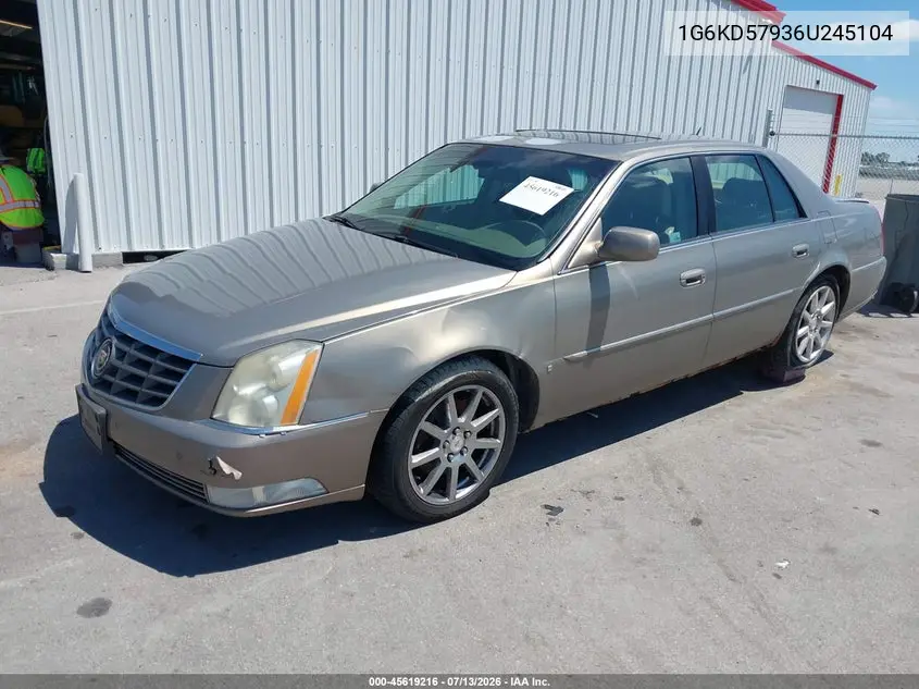 2006 Cadillac Dts 1Se VIN: 1G6KD57936U245104 Lot: 45619216