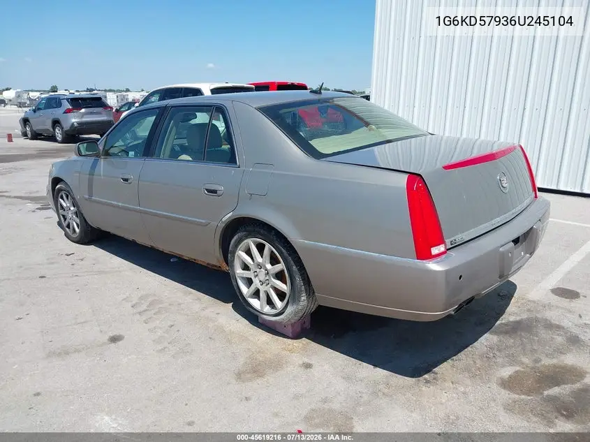 2006 Cadillac Dts 1Se VIN: 1G6KD57936U245104 Lot: 45619216