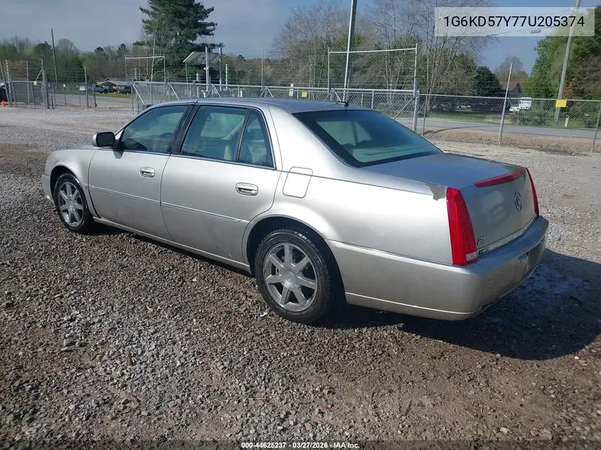 2007 Cadillac Dts Luxury Ii VIN: 1G6KD57Y77U205374 Lot: 44625237