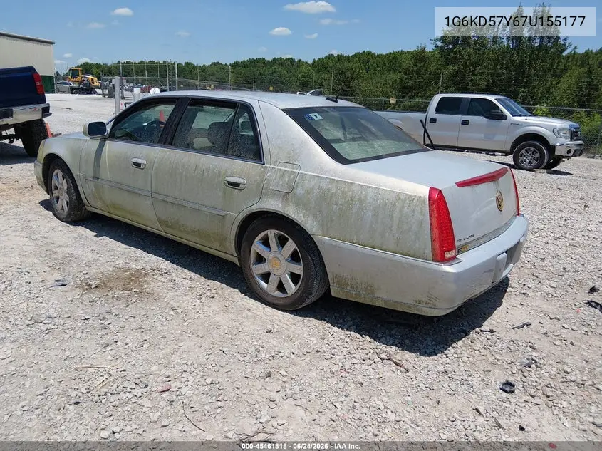 2007 Cadillac Dts Professional V8 VIN: 1G6KD57Y67U155177 Lot: 45461818