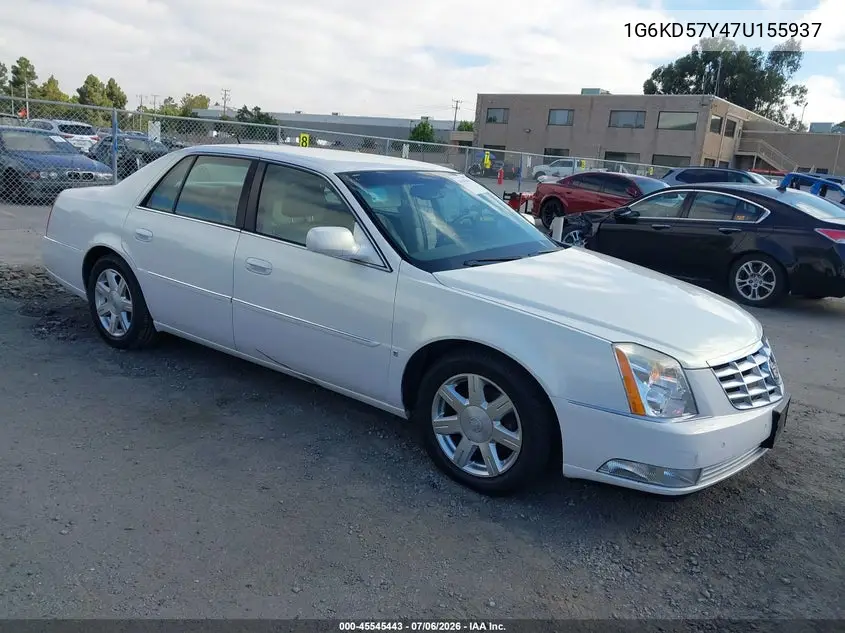 2007 Cadillac Dts Luxury I VIN: 1G6KD57Y47U155937 Lot: 45545443