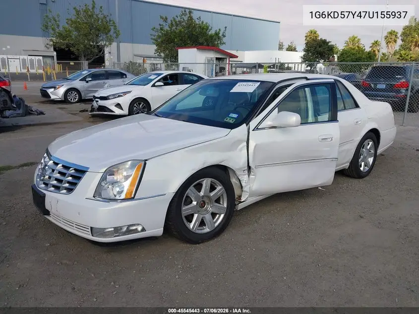2007 Cadillac Dts Luxury I VIN: 1G6KD57Y47U155937 Lot: 45545443
