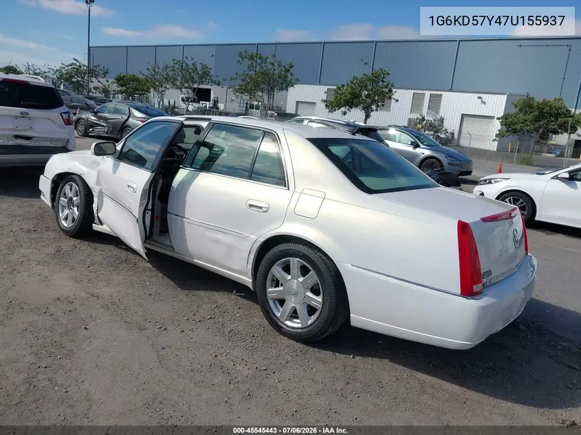 2007 Cadillac Dts Luxury I VIN: 1G6KD57Y47U155937 Lot: 45545443