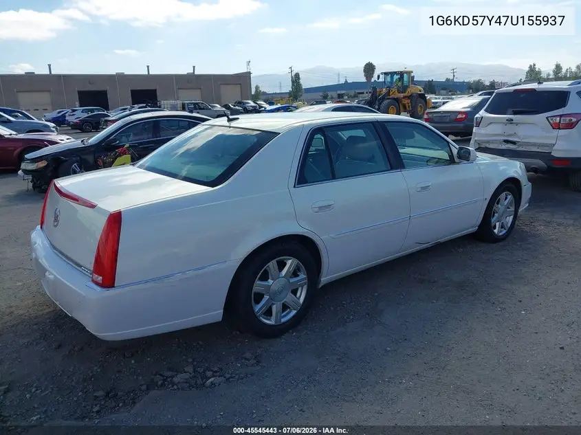 2007 Cadillac Dts Luxury I VIN: 1G6KD57Y47U155937 Lot: 45545443