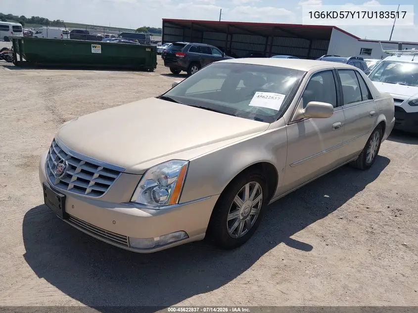 2007 Cadillac Dts Luxury Ii VIN: 1G6KD57Y17U183517 Lot: 45622837