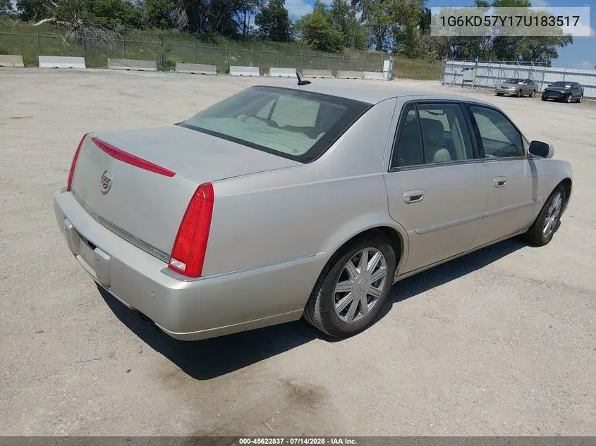 2007 Cadillac Dts Luxury Ii VIN: 1G6KD57Y17U183517 Lot: 45622837