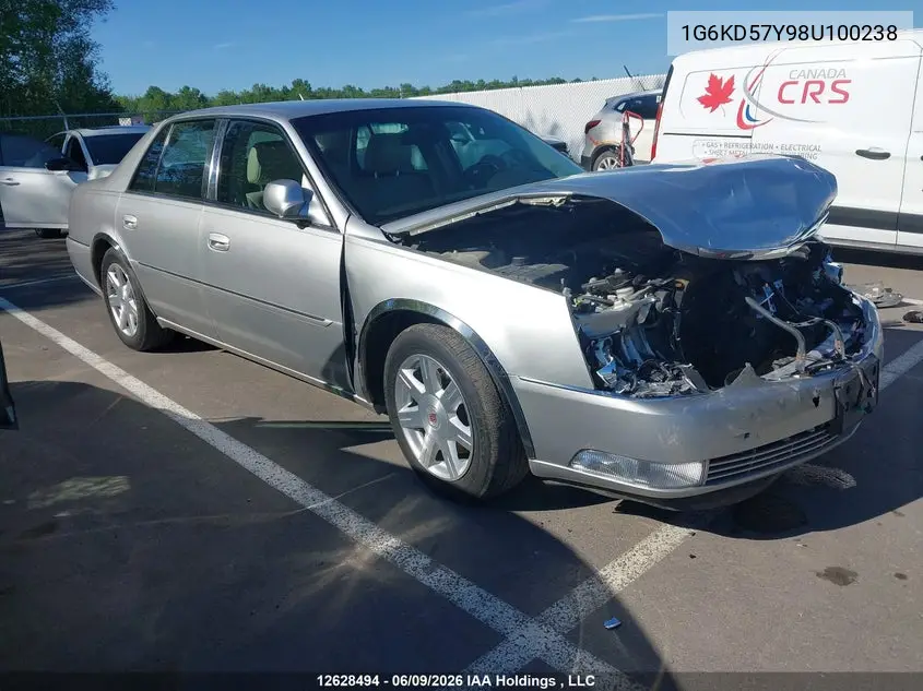 2008 Cadillac Dts 1Sa VIN: 1G6KD57Y98U100238 Lot: 12628494