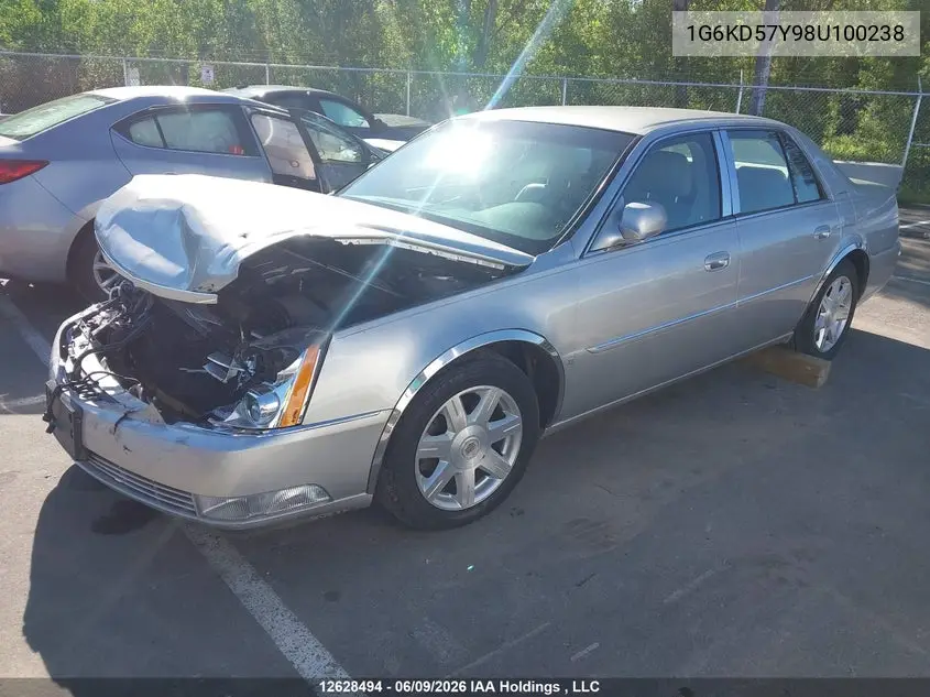 2008 Cadillac Dts 1Sa VIN: 1G6KD57Y98U100238 Lot: 12628494