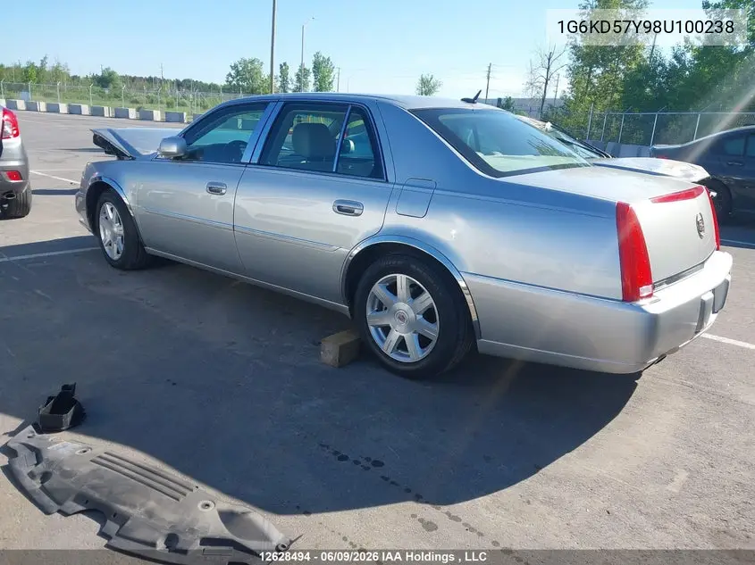 2008 Cadillac Dts 1Sa VIN: 1G6KD57Y98U100238 Lot: 12628494