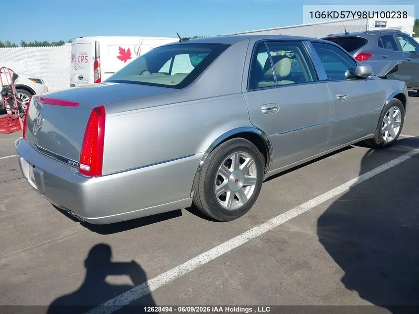 2008 Cadillac Dts 1Sa VIN: 1G6KD57Y98U100238 Lot: 12628494