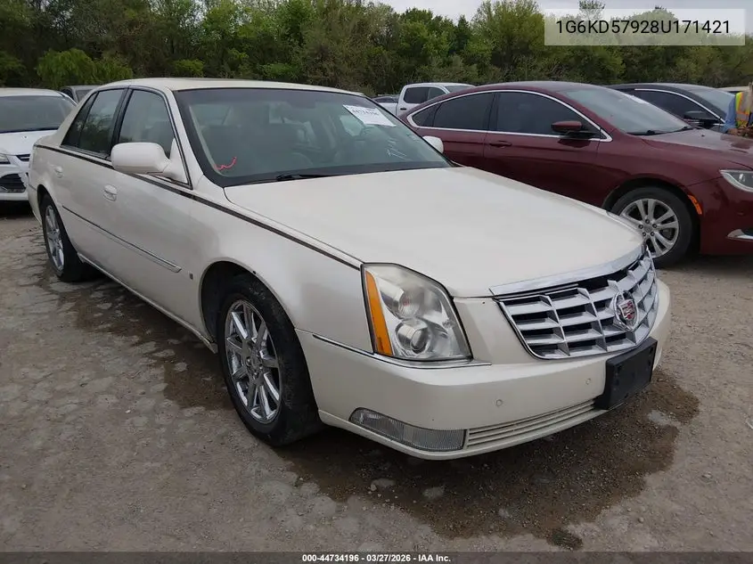 2008 Cadillac Dts 1Se VIN: 1G6KD57928U171421 Lot: 44734196