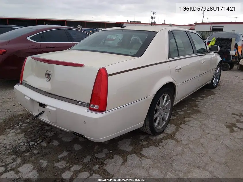 2008 Cadillac Dts 1Se VIN: 1G6KD57928U171421 Lot: 44734196