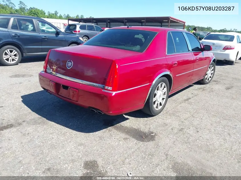 2008 Cadillac Dts 1Sc VIN: 1G6KD57Y08U203287 Lot: 44845166
