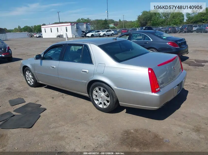 2008 Cadillac Dts 1Sa VIN: 1G6KD57Y48U140906 Lot: 45100731
