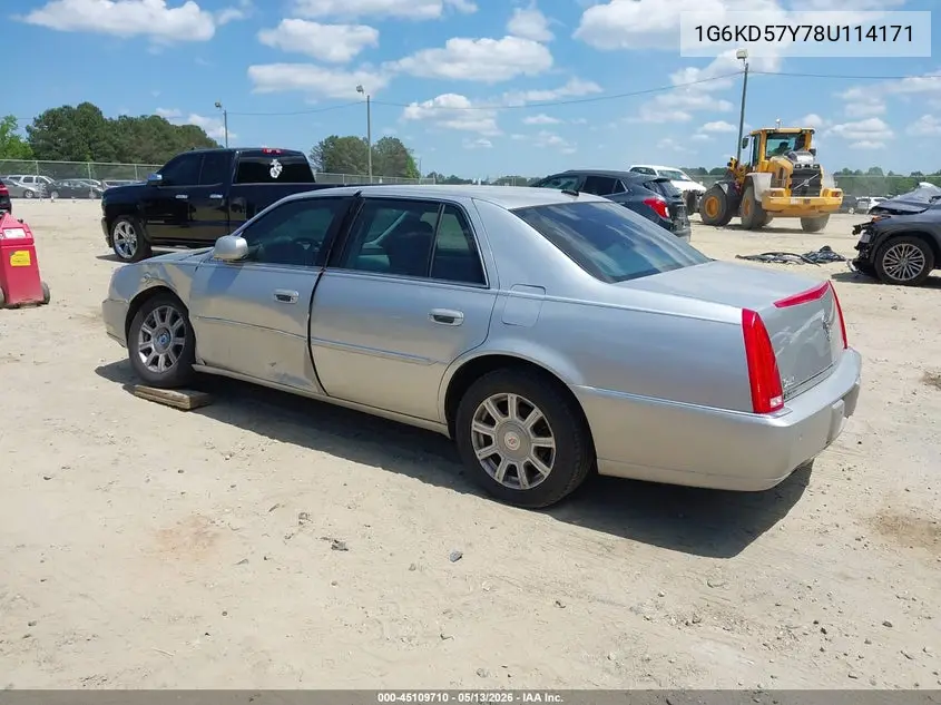 2008 Cadillac Dts 1Sc VIN: 1G6KD57Y78U114171 Lot: 45109710