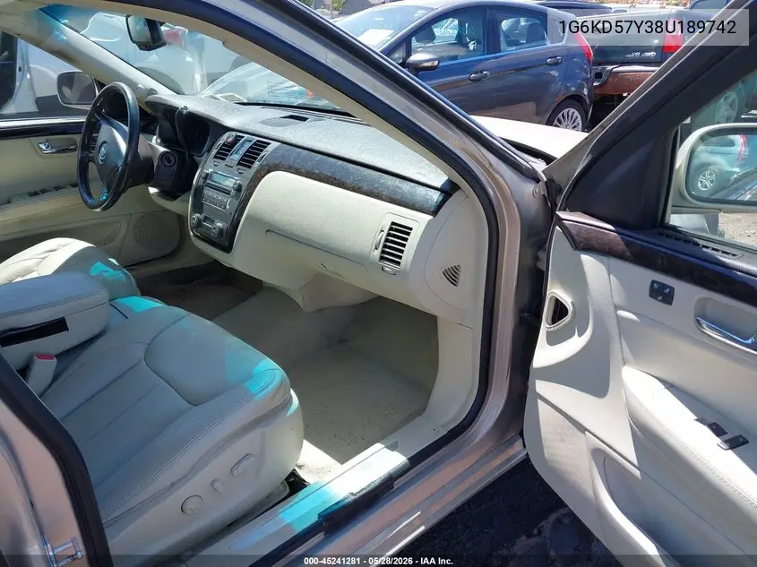 2008 Cadillac Dts 1Sb VIN: 1G6KD57Y38U189742 Lot: 45241281