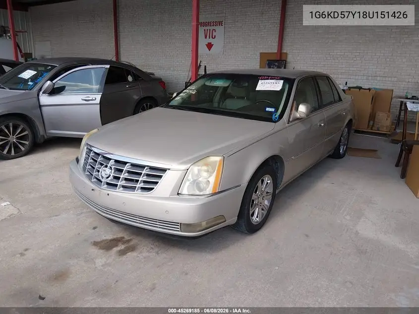 2008 Cadillac Dts 1Sc VIN: 1G6KD57Y18U151426 Lot: 45269185