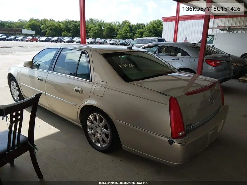 2008 Cadillac Dts 1Sc VIN: 1G6KD57Y18U151426 Lot: 45269185